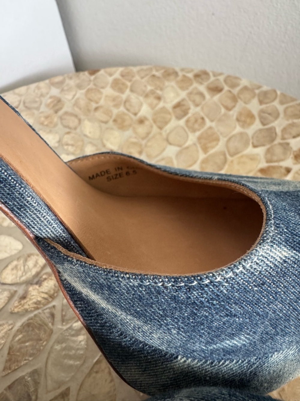 Bill Blass Blue Ellie Bleached Denim Tie-Dye Platform Ankle-Strap Heels - Picture 7 of 15